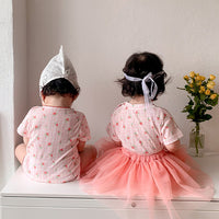 Load image into Gallery viewer, Baby Girls Flower Print Rompers Wholesale 230323423
