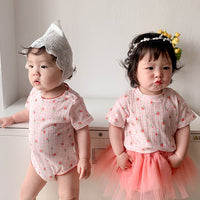 Load image into Gallery viewer, Baby Girls Flower Print Rompers Wholesale 230323423
