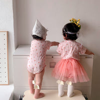 Load image into Gallery viewer, Baby Girls Flower Print Rompers Wholesale 230323423
