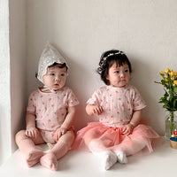 Load image into Gallery viewer, Baby Girls Flower Print Rompers Wholesale 230323423
