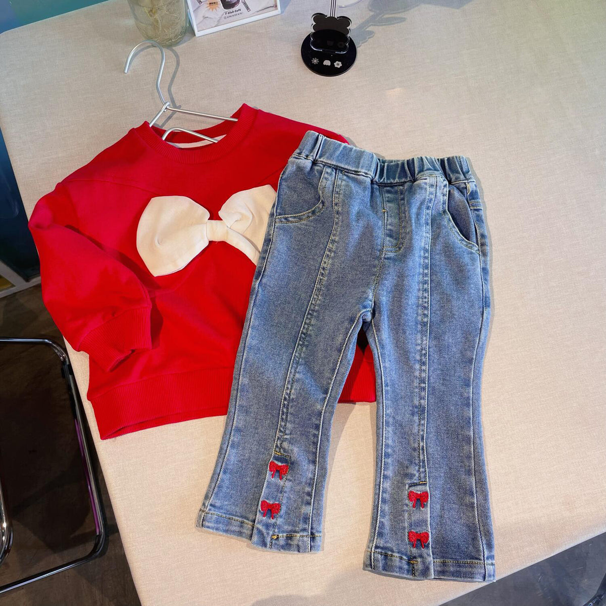 Baby Kid Girls Bow Embroidered Pants Jeans Wholesale 230323478