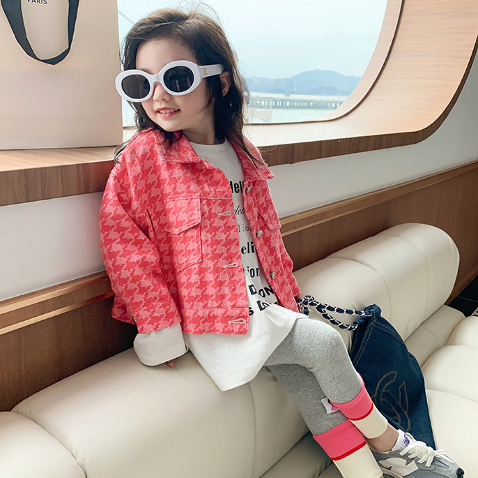 Baby Kid Girls Houndstooth Jackets Outwears Wholesale 230323487