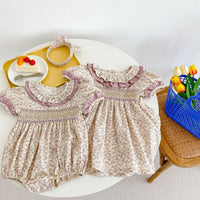 Load image into Gallery viewer, Baby Kid Girls Flower Print Rompers Wholesale 230323519
