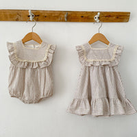 Load image into Gallery viewer, Baby Kid Girls Striped Rompers And Dresses Wholesale 230323520
