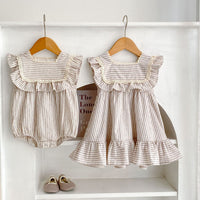 Load image into Gallery viewer, Baby Kid Girls Striped Rompers And Dresses Wholesale 230323520
