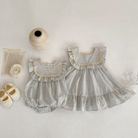 Load image into Gallery viewer, Baby Kid Girls Striped Rompers And Dresses Wholesale 230323520

