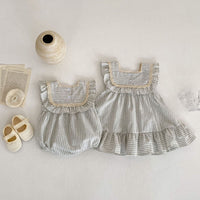 Load image into Gallery viewer, Baby Kid Girls Striped Rompers And Dresses Wholesale 230323520
