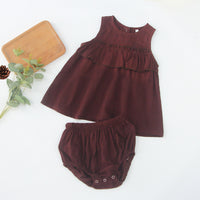 Load image into Gallery viewer, 2 Pieces Set Baby Girls Solid Color Tops And Shorts Wholesale 230323524

