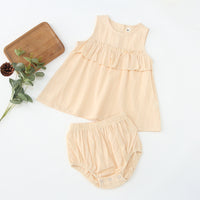 Load image into Gallery viewer, 2 Pieces Set Baby Girls Solid Color Tops And Shorts Wholesale 230323524
