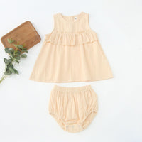 Load image into Gallery viewer, 2 Pieces Set Baby Girls Solid Color Tops And Shorts Wholesale 230323524
