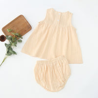 Load image into Gallery viewer, 2 Pieces Set Baby Girls Solid Color Tops And Shorts Wholesale 230323524
