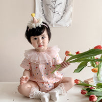 Load image into Gallery viewer, 2 Pieces Set Baby Girls Flower Print T-Shirts And Solid Color Shorts Wholesale 230323537
