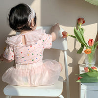 Load image into Gallery viewer, 2 Pieces Set Baby Girls Flower Print T-Shirts And Solid Color Shorts Wholesale 230323537

