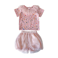 Load image into Gallery viewer, 2 Pieces Set Baby Girls Flower Print T-Shirts And Solid Color Shorts Wholesale 230323537
