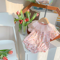 Load image into Gallery viewer, 2 Pieces Set Baby Girls Flower Print T-Shirts And Solid Color Shorts Wholesale 230323537

