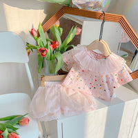 Load image into Gallery viewer, 2 Pieces Set Baby Girls Flower Print T-Shirts And Solid Color Shorts Wholesale 230323537
