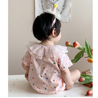 Load image into Gallery viewer, 2 Pieces Set Baby Girls Flower Print T-Shirts And Solid Color Shorts Wholesale 230323537
