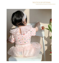 Load image into Gallery viewer, 2 Pieces Set Baby Girls Flower Print T-Shirts And Solid Color Shorts Wholesale 230323537
