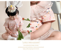 Load image into Gallery viewer, 2 Pieces Set Baby Girls Flower Print T-Shirts And Solid Color Shorts Wholesale 230323537
