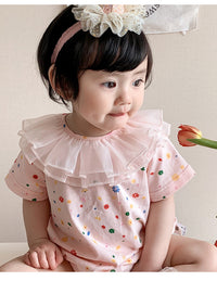 Load image into Gallery viewer, 2 Pieces Set Baby Girls Flower Print T-Shirts And Solid Color Shorts Wholesale 230323537
