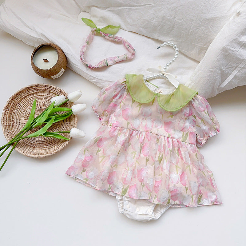 Baby Girls Flower Rompers Wholesale 230323554