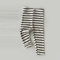 Load image into Gallery viewer, Baby Unisex Solid Color Striped Muslin&amp;Ribbed Pants Leggings Wholesale 230323557
