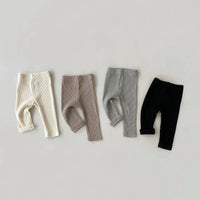 Load image into Gallery viewer, Baby Unisex Solid Color Striped Muslin&amp;Ribbed Pants Leggings Wholesale 230323557
