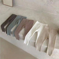 Load image into Gallery viewer, Baby Unisex Solid Color Muslin&amp;Ribbed Pants Leggings Wholesale 230323558
