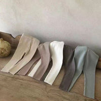 Load image into Gallery viewer, Baby Unisex Solid Color Muslin&amp;Ribbed Pants Leggings Wholesale 230323558
