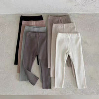 Load image into Gallery viewer, Baby Unisex Solid Color Muslin&amp;Ribbed Pants Leggings Wholesale 230323558

