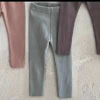 Load image into Gallery viewer, Baby Unisex Solid Color Muslin&amp;Ribbed Pants Leggings Wholesale 230323558
