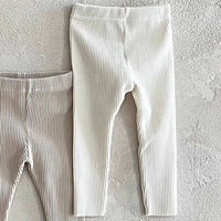 Load image into Gallery viewer, Baby Unisex Solid Color Muslin&amp;Ribbed Pants Leggings Wholesale 230323558
