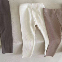 Load image into Gallery viewer, Baby Unisex Solid Color Muslin&amp;Ribbed Pants Leggings Wholesale 230323558
