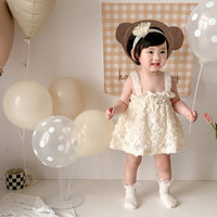 Load image into Gallery viewer, Baby Girls Flower Embroidered Rompers Wholesale 230323592
