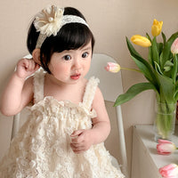 Load image into Gallery viewer, Baby Girls Flower Embroidered Rompers Wholesale 230323592
