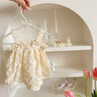 Load image into Gallery viewer, Baby Girls Flower Embroidered Rompers Wholesale 230323592
