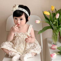 Load image into Gallery viewer, Baby Girls Flower Embroidered Rompers Wholesale 230323592
