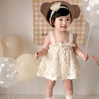 Load image into Gallery viewer, Baby Girls Flower Embroidered Rompers Wholesale 230323592
