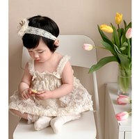 Load image into Gallery viewer, Baby Girls Flower Embroidered Rompers Wholesale 230323592
