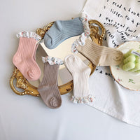 Load image into Gallery viewer, Unisex Flower Muslin&amp;Ribbed Print Accessories Socks Wholesale 230323594
