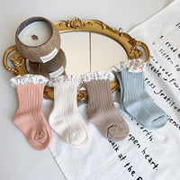 Load image into Gallery viewer, Unisex Flower Muslin&amp;Ribbed Print Accessories Socks Wholesale 230323594
