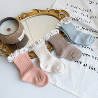 Load image into Gallery viewer, Unisex Flower Muslin&amp;Ribbed Print Accessories Socks Wholesale 230323594
