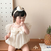 Load image into Gallery viewer, Baby Girls Flower Embroidered Rompers Wholesale 230323597
