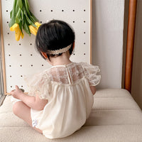 Load image into Gallery viewer, Baby Girls Flower Embroidered Rompers Wholesale 230323597
