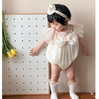 Load image into Gallery viewer, Baby Girls Flower Embroidered Rompers Wholesale 230323597
