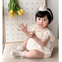 Load image into Gallery viewer, Baby Girls Flower Embroidered Rompers Wholesale 230323597

