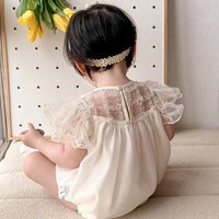 Load image into Gallery viewer, Baby Girls Flower Embroidered Rompers Wholesale 230323597
