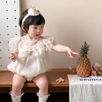 Load image into Gallery viewer, Baby Girls Flower Embroidered Rompers Wholesale 230323597
