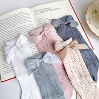Load image into Gallery viewer, Girls Solid Color Bow Accessories Socks Wholesale 230323654
