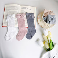 Load image into Gallery viewer, Girls Solid Color Bow Accessories Socks Wholesale 230323654
